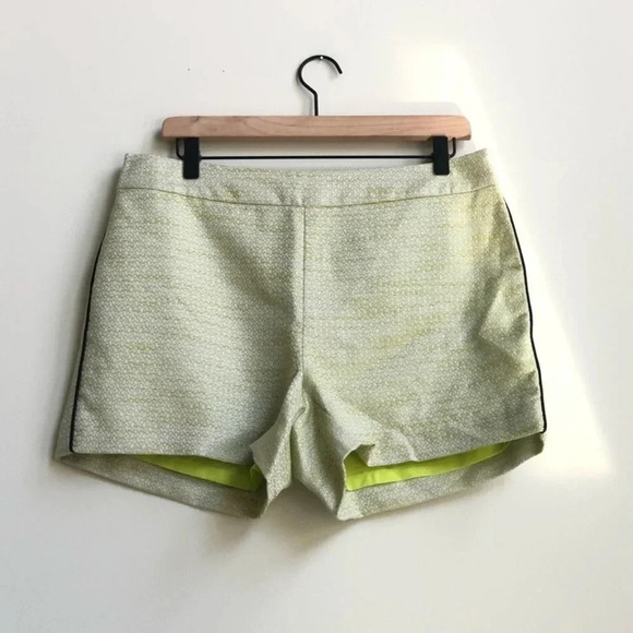 NWT Sail to Sable Limeade Tweed Shorts Resort15-8L metallic pinstripe piping - Picture 2 of 11